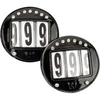 Head Number Gloss Leather Round